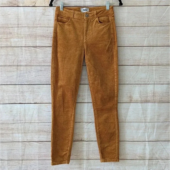 Paige Hoxton Ankle Skinny Corduroy Pants Marigold Anthropologie Exclusive - Picture 13 of 13